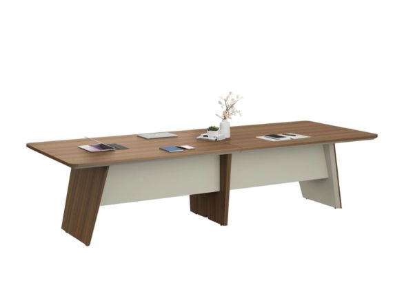 Заседателна маса Sahara, 3200 х 1200 х 760 mm, правоъгълен плот, ПДЧ 25 mm, дъб и сиво