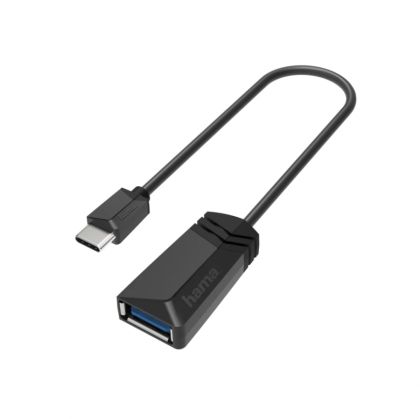 Адаптер HAMA USB-C мъжко - USB 3.2 Gen 1 A женско  5Gbit/s, 0.15 м. Черен