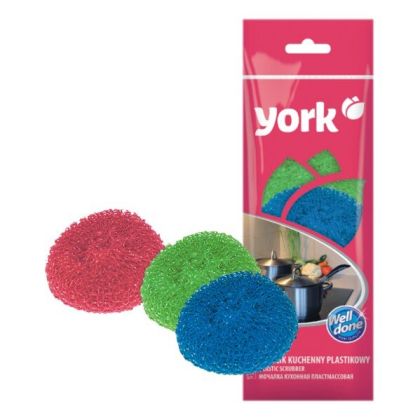  Пластмасов скрабър за съдове York 3 броя в опаковка
