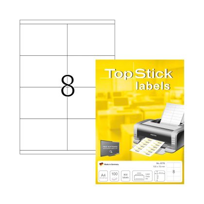 Самозалепващи етикети A4 Top Stick  105 х 70 mm  8 броя 100 листа