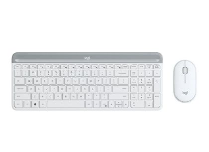 Комплект безжични Logitech Slim Wireless Keyboard and Mouse Combo MK470 - OFFWHITE