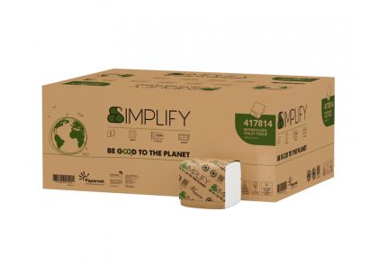 Papernet Simplify Тоалетна хартия на пачка 2 пласта, 224 къса
