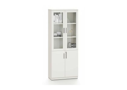 Шкаф Avrora, със стъклени врати, 800 х 400 х 2000 mm, бял