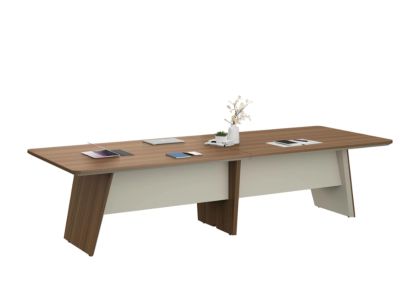 Заседателна маса Sahara, 3200 х 1200 х 760 mm, правоъгълен плот, ПДЧ 25 mm, дъб и сиво