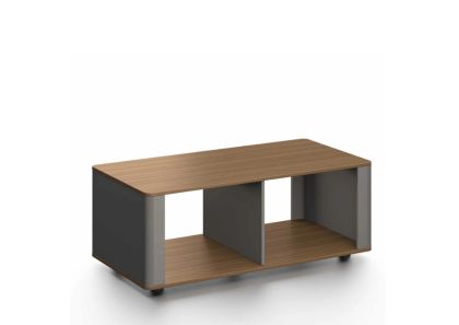 Ниска маса Capri, 1200 х 600 х 450 mm, правоъгълен плот, ПДЧ 25 mm, орех и сиво