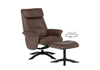 Кресло с табуретка SORELLI - кафяво