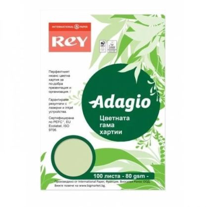 Цветен картон А4  160 гр ADAGIO Green  100 листа