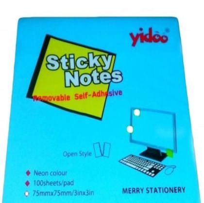 Самозалепващи листчета 75/75 STICKY MS 100 листа неон син
