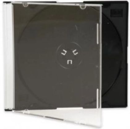 Кутия за CD/DVD единична тънка черна
