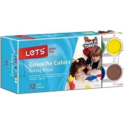 Темперни бои 12 цвята LETS  L-5112 бурканче