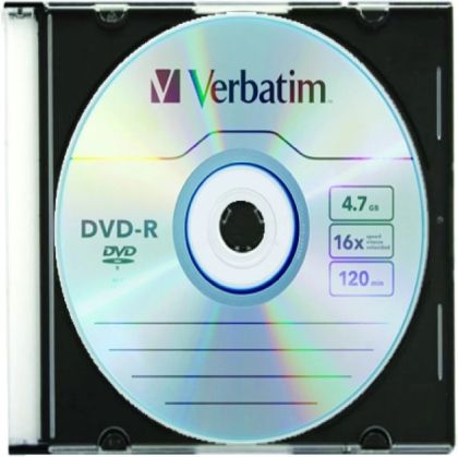 Дискове  VERBATIM DVD-R 4,7GB SC опаковка от 1 бр