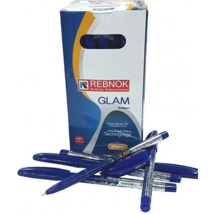 Химикалка 0.5 с капачка и грип зона Rebnok Glam син 