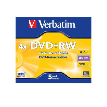 Дискове Verbatim DVD+RW презаписваем 4.7 GB  4x  в кутия