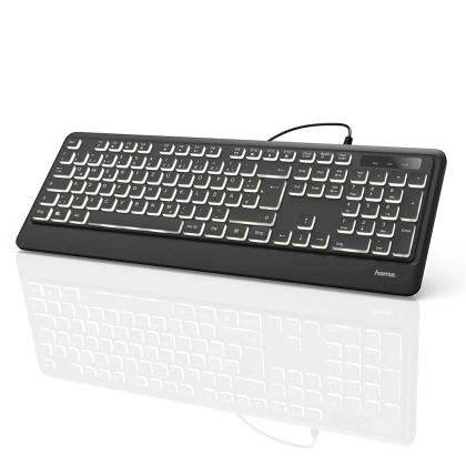 Клавиатура HAMA KC-550, подсветка, USB, с кабел, черен