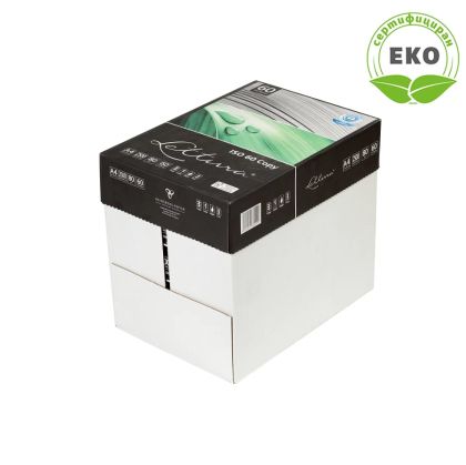 Копирна хартия Lettura 60, рециклирана , A4 80 грама опаковка 5 броя