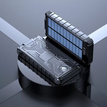 Външна батерия  10000 mAh  соларна  с фенер   Platinet 45812