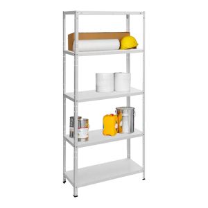 Метален стелаж BASIC 170x75x30 см, до 75 кг на рафт - бял