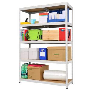 Метален стелаж STAR PLUS 180x120x45 см, до 250 кг на рафт - бял