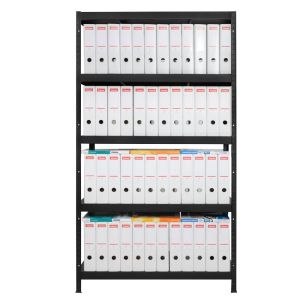 Метален стелаж HARD 180x90x40 см, до 130 кг на рафт  - черен