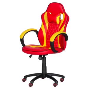 Геймърски стол с футболни мотиви Trendy 6305 - червено-жълт