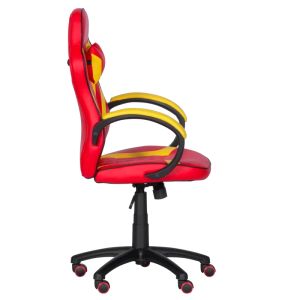 Геймърски стол с футболни мотиви Trendy 6305 - червено-жълт