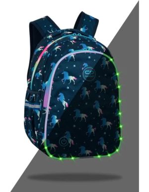 Светеща ученическа раница Coolpack - JIMMY - Blue unicorn