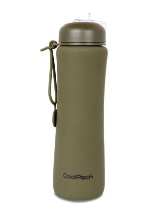 Сгъваема силиконова бутилка COOLPACK - PUMP - rpet OLIVE