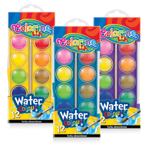 Акварелни бои 12 цвята голяма кутия  Colorino