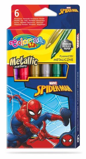 Флумастери 6 металик цвята Spiderman Colorino Disney