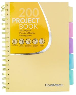 Тетрадка със спирала A4 200 листа PVC - Powder Yellow