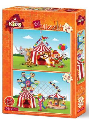 Пъзел Art Puzzle 2 в 1 - Циркът и забавният