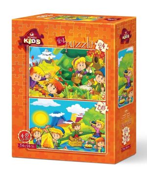 Пъзел 2 в 1 Art Puzzle 24 + 35 части Пролет - Есен