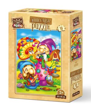 Дървен детски пъзел 16 части Art-Puzzle Пеещи елфи