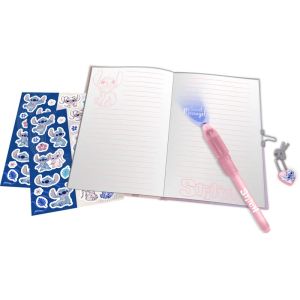 Таен дневник с катиранче, химикал и стикери Stitch