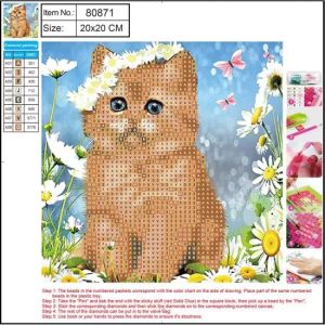 Диамантени гоблени 5D  коте 20х20 Centrum 80871