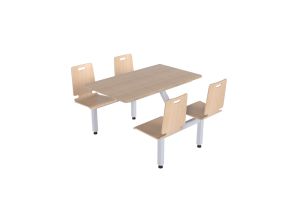 Маса с 4 фиксирани места за сядане PLW