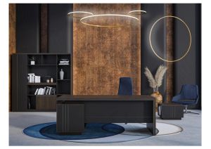 Шкаф Corona, 2000 х 400 х 2000 mm, ПДЧ, дъб Рейн и тъмносиво