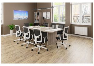 Шкаф Toscana, със стъклени врати, 800 х 400 х 2000 mm, ПДЧ, светъл дъб и сиво