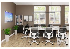 Шкаф Toscana, със стъклени врати, 800 х 400 х 2000 mm, ПДЧ, светъл дъб и сиво