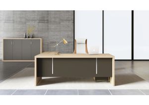 Бюро Toscana, 1400 х 700 х 750 mm, ПДЧ 40 mm, светъл дъб и сиво