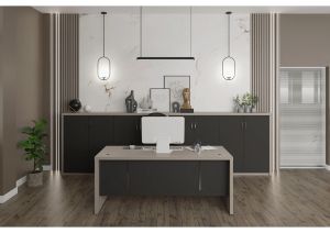 Бюро Toscana, 1400 х 700 х 750 mm, ПДЧ 40 mm, светъл дъб и сиво