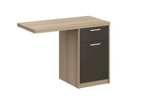 Помощен плот с контейнер Toscana, 1000 х 480 х 750 mm, ПДЧ, светъл дъб и сиво