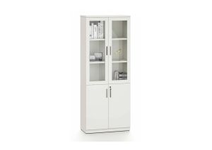 Шкаф Avrora, със стъклени врати, 800 х 400 х 2000 mm, бял