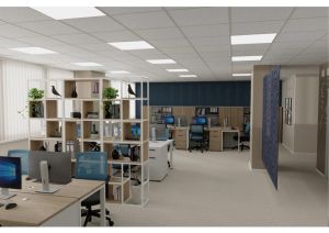 Бюро Avrora, с контейнер, 1200 х 600 х 750 mm, ПДЧ 25 mm, плот бряст, бели метални крака