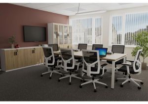 Шкаф Avrora, със стъклени врати, 800 х 400 х 2000 mm, ПДЧ, бряст и бяло