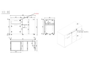 Шкаф Avrora, 1000 х 400 х 630 mm, ПДЧ, бряст и бяло
