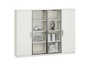 Шкаф Avrora, 2000 х 400 х 1500 mm, ПДЧ, бял