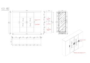 Шкаф Avrora, 2000 х 400 х 1500 mm, ПДЧ, бял