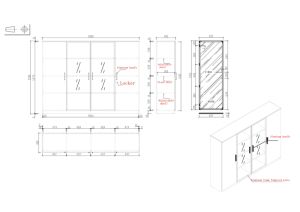 Шкаф Avrora, 2000 х 400 х 1500 mm, ПДЧ, бряст и бяло