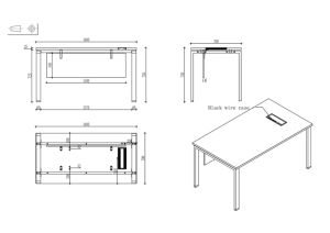 Бюро Avrora, 1400 х 700 х 750 mm, ПДЧ 25 mm, плот бряст, бели метални крака